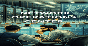 Network Operations Center monitoring screens in a dark room, symbolizing the vigilance of NOC in VoIP wholesale.