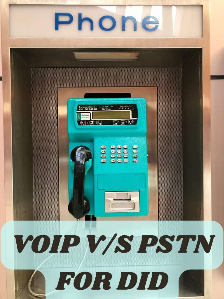 An informative image depicting the differences between VoIP and PSTN systems in relation to Direct Inward Dialing, highlighting their respective features and applications in business communication.