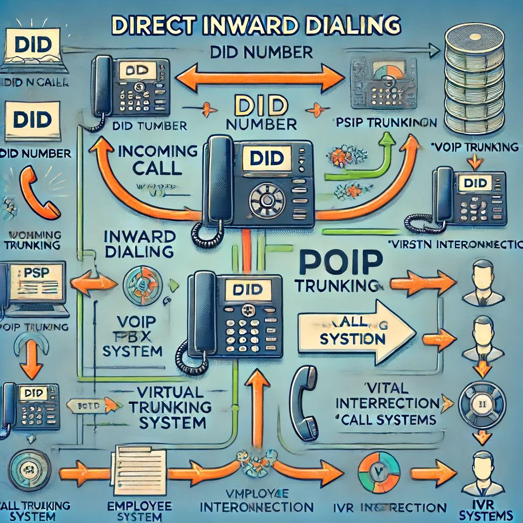 Business phone system with Direct Inward Dialing (DID) setup