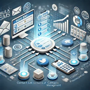 Bulk SMS service illustration showing message delivery process