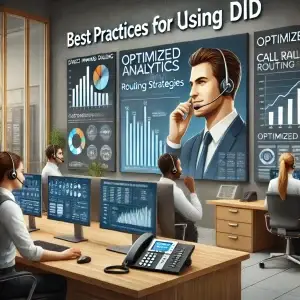 A customer support representative using Direct Inward Dialing (DID) to handle calls efficiently.