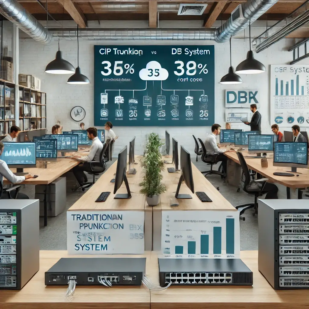 A visual representation of cost savings achieved through Direct Inward Dialing.